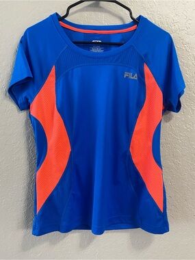 Fila Blue and Orange Athletic Short Sleeve Top